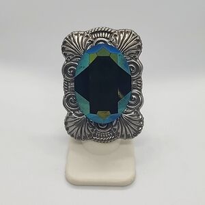 GASOLINE GLAMOUR FORTUNE TELLER RING GREEN AB OVAL